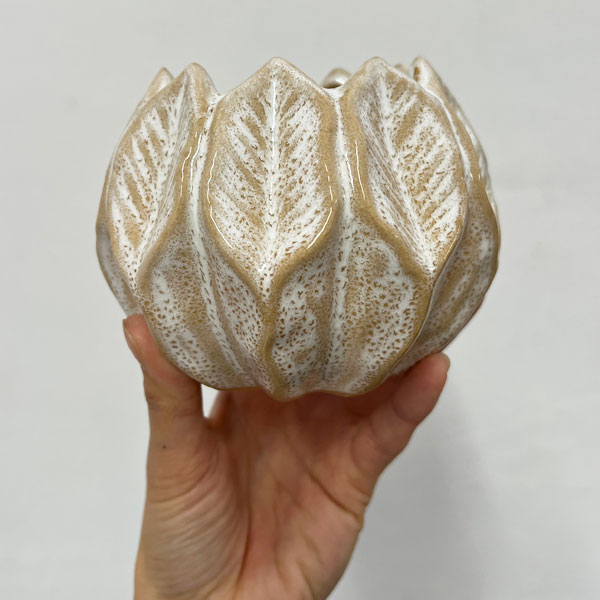 ソル：リブS　ホワイト4587（直径12cm）・皿付