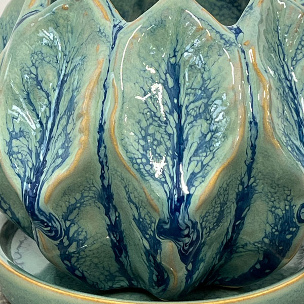 ソル：リブS　ブルー4589（直径12cm）・皿付