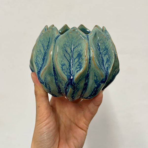 ソル：リブS　ブルー4589（直径12cm）・皿付