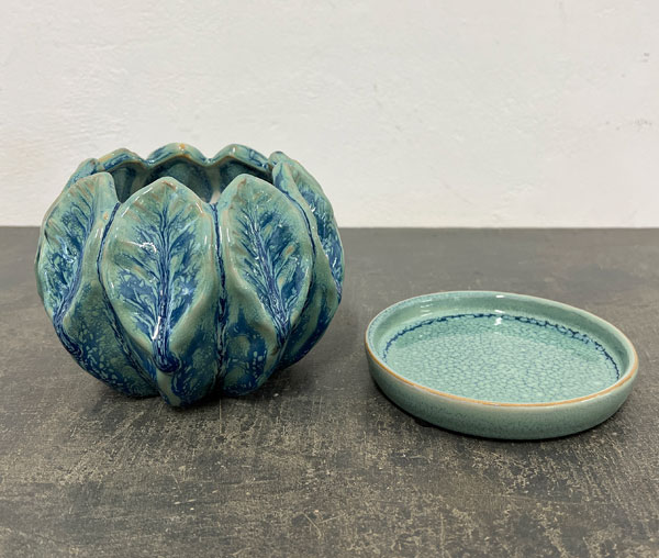 ソル：リブM　ブルー4590（直径14cm）・皿付