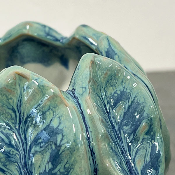 ソル：リブM　ブルー4590（直径14cm）・皿付