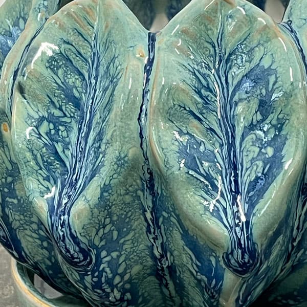 ソル：リブM　ブルー4590（直径14cm）・皿付