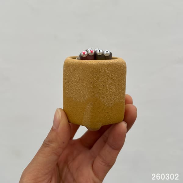 リトープス：リトープス星人　2号陶器鉢（イエロー）