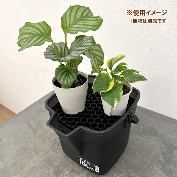 バケツ・エンジョイ 10L（クリアブラック）とドレイニングトレイ 23型（ブラック）のセット