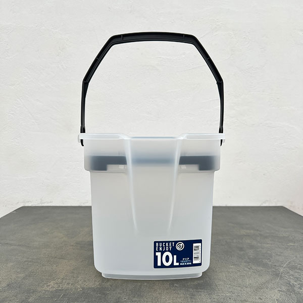 バケツ・エンジョイ 10L（クリア）とドレイニングトレイ 23型（ブラック）のセット