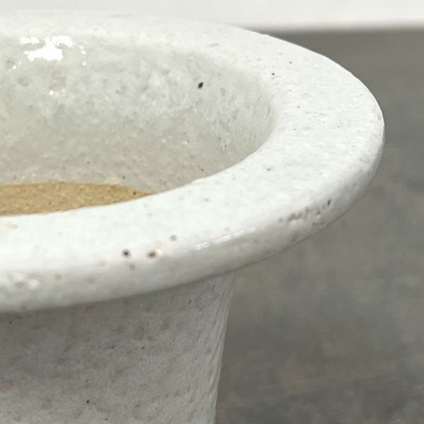 RAKU プランター 白 O-85（直径約12.5cm）・受け皿付き