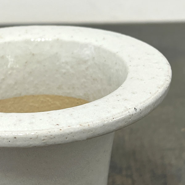 RAKU プランター 白 O-95（直径約14cm）・受け皿付き