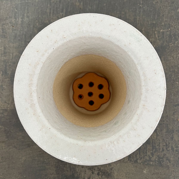 RAKU プランター 白 O-95（直径約14cm）・受け皿付き