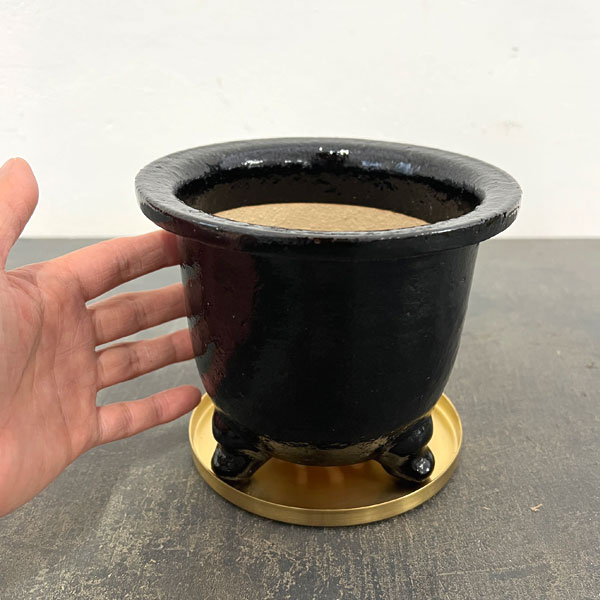 RAKU プランター K-105（直径約14cm）・受け皿付き