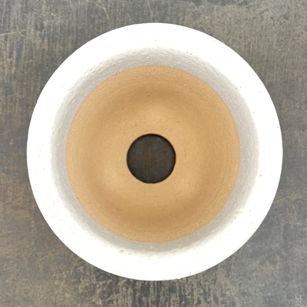 RAKU プランター 白 K-105(直径約14cm)・受け皿付き
