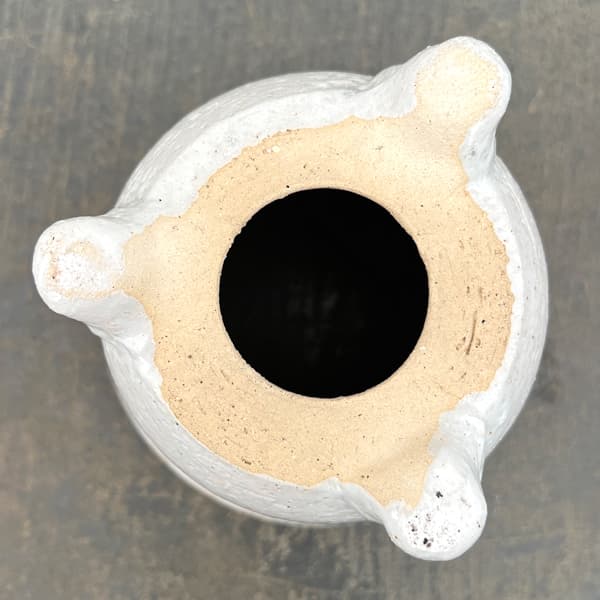 RAKU プランター 白 K-105(直径約14cm)・受け皿付き