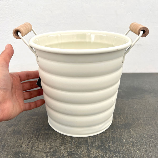 メタルソーホワイトL（直径17cm 高さ15.5cm）