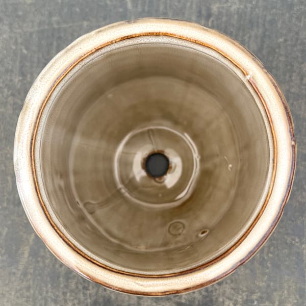 エンシェント ポット アンド ソーサー Sサイズ アイボリー（直径10cm、高さ19.2cm）