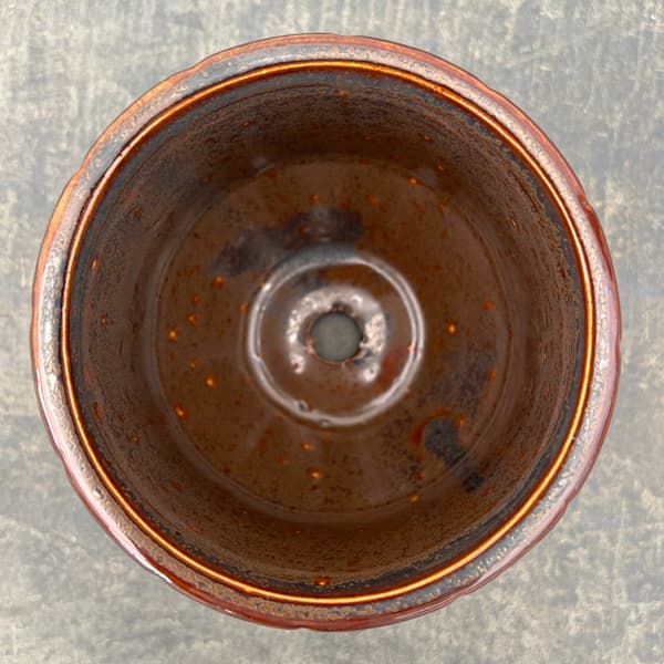 エンシェント ポット アンド ソーサー Sサイズ ブラウン（直径10cm、高さ19.2cm）