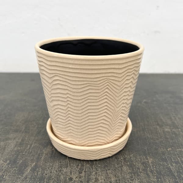 パルサー ポット アンド ソーサー Sサイズ ホワイト（直径12cm×高さ12cm）