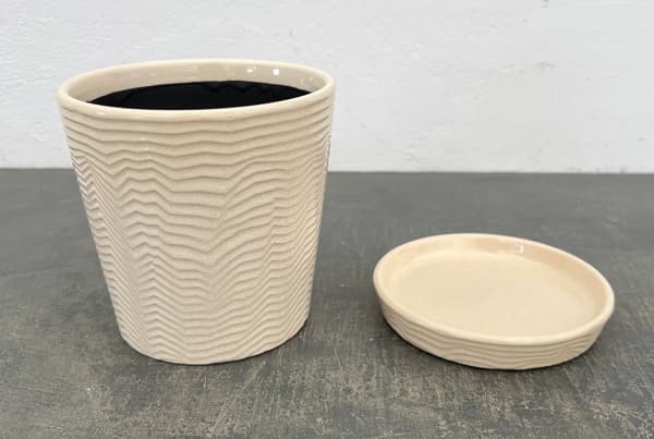 パルサー ポット アンド ソーサー Mサイズ ホワイト（直径13.5cm×高さ14cm）