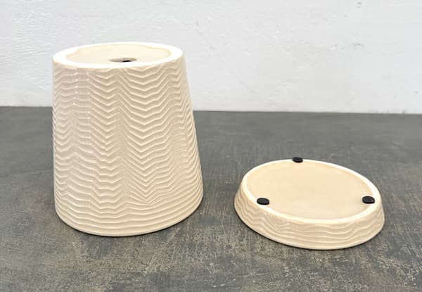 パルサー ポット アンド ソーサー Mサイズ ホワイト（直径13.5cm×高さ14cm）