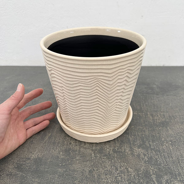 パルサー ポット アンド ソーサー Lサイズ ホワイト(直径17cm×高さ17cm)