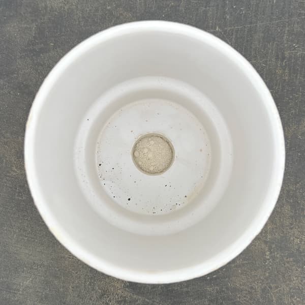 クラック ポット アンド ソーサー Mサイズ ホワイト（直径13.8cm、高さ14cm）