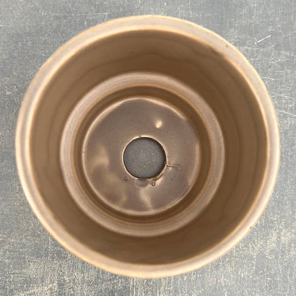 クラック ポット アンド ソーサー Sサイズ グレー（直径10.8cm、高さ10cm）