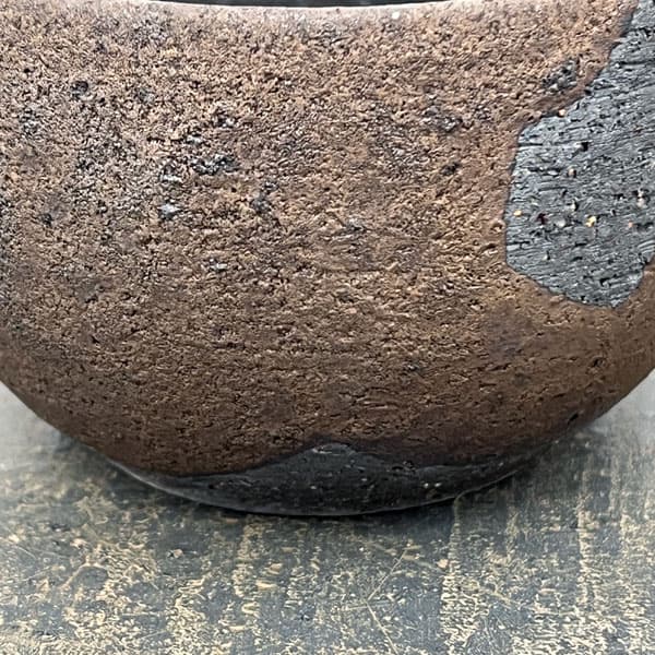信楽焼き:金彩流し丸 S(直径約9cm)