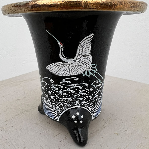 オモト（万年青）：出世実生　錦鉢（鶴）植え【現品販売268751】