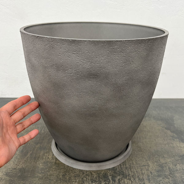 イネガルポットMGY(受皿付)(MS1548)直径28cm、高さ27cm