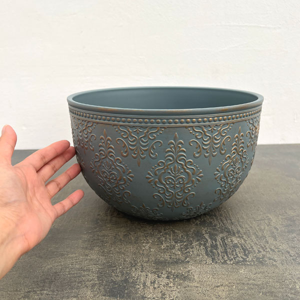 アイリスパターンボウルGG / グリーン×ゴールド(FC065GG)直径25.5cm、高さ15.5cm