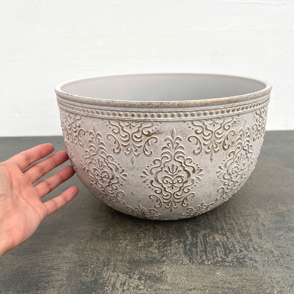 アイリスパターンボウルIG / アイボリー×ゴールド(FC065IG)直径25.5cm、高さ15.5cm