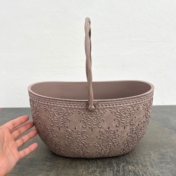 アイリスパターンバスケットBE / ベージュ(FC066BE)幅28.5cm、高さ14.5cm