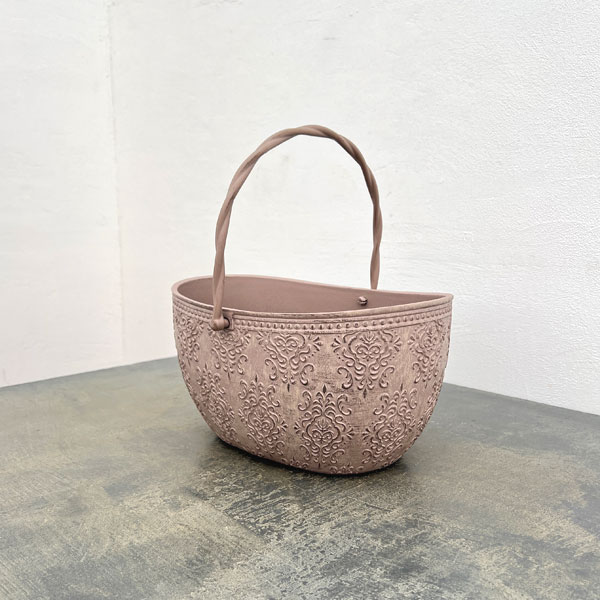 アイリスパターンバスケットBE / ベージュ(FC066BE)幅28.5cm、高さ14.5cm
