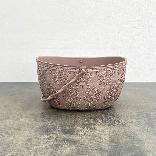 アイリスパターンバスケットBE / ベージュ(FC066BE)幅28.5cm、高さ14.5cm