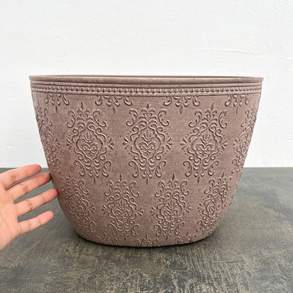 アイリスパターンオーバルハイBE / ベージュ(FC067BE)幅30.5cm、高さ22.0cm