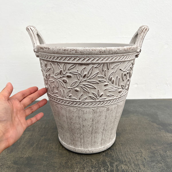 アンダルシアオリーブトールS-WH / ホワイト(FC071WH)高さ25cm、直径21cm