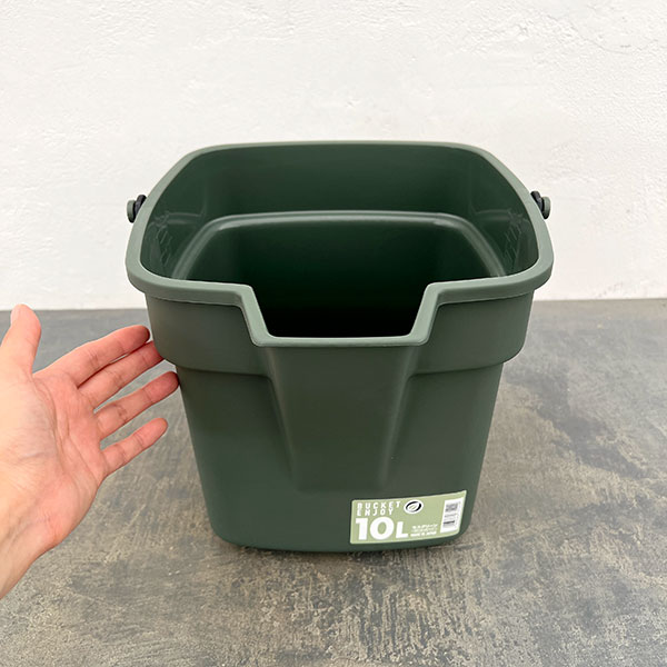 バケツ・エンジョイ 10L(29.5cm、28.2cm、高さ24cm) モスグリーン