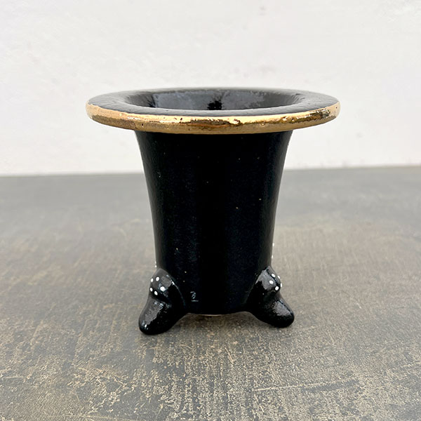 オモト鉢:錦鉢 波(なみ)・黒【273162】/外径10.5cm(内径7.5cm)