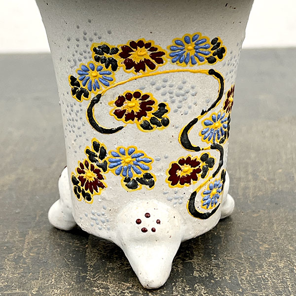 オモト鉢:錦鉢 菊(きく)・白【273164】/外径10.5cm(内径7.5cm)