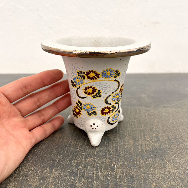 オモト鉢:錦鉢 菊(きく)・白【273164】/外径10.5cm(内径7.5cm)