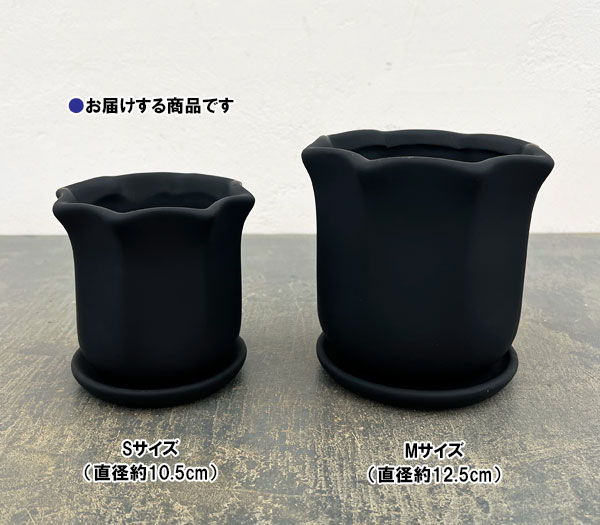 ルーアン:黒S(直径約10.5cm)・皿付き