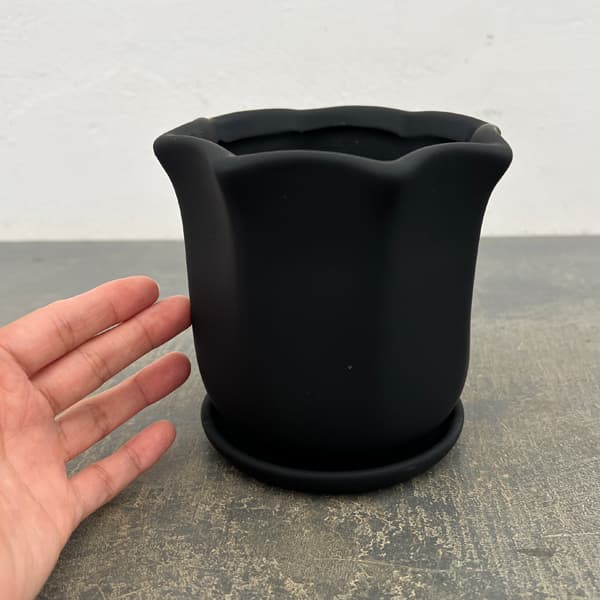 ルーアン:黒M(直径約12.5cm)・皿付き