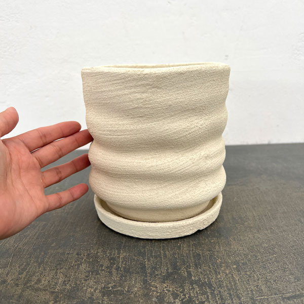 ピサロ:白マットM(直径約14cm)・受け皿付