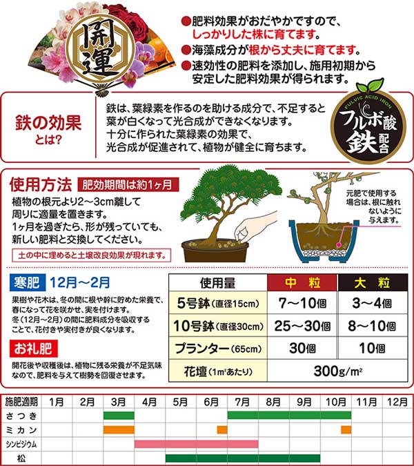 発酵固形油かす 開運 大粒 500グラム入り(花ごころ)