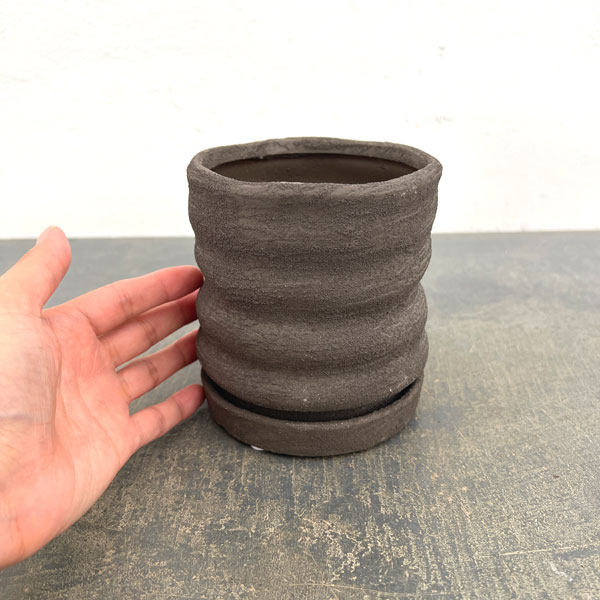 ピサロ:黒マットS(直径約11cm)・受け皿付