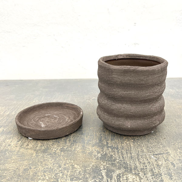 ピサロ:黒マットS(直径約11cm)・受け皿付