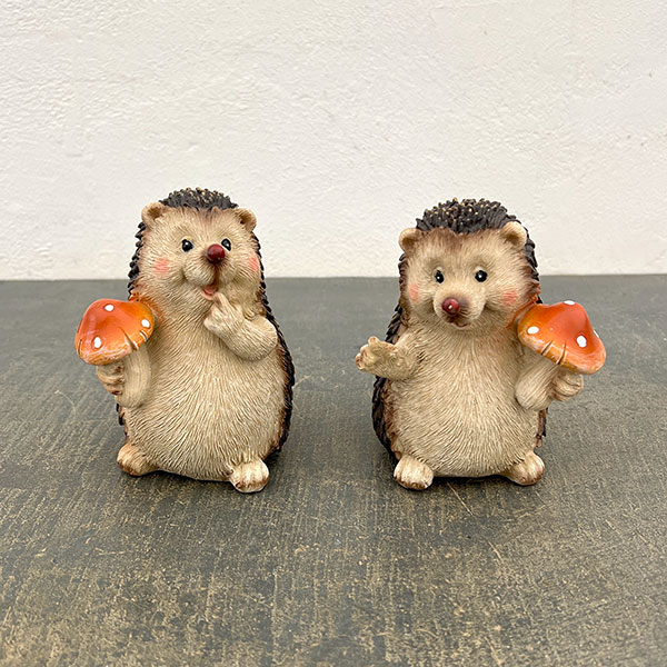 ハリネズミとキノコ2匹セット（15819）
