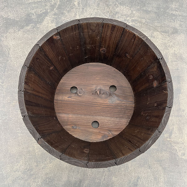 焼杉プランター：浅丸（中）