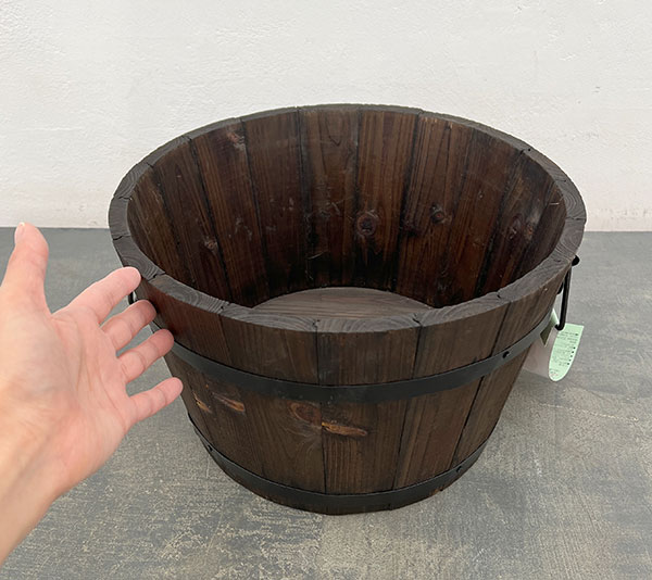 焼杉プランター：浅丸（中）