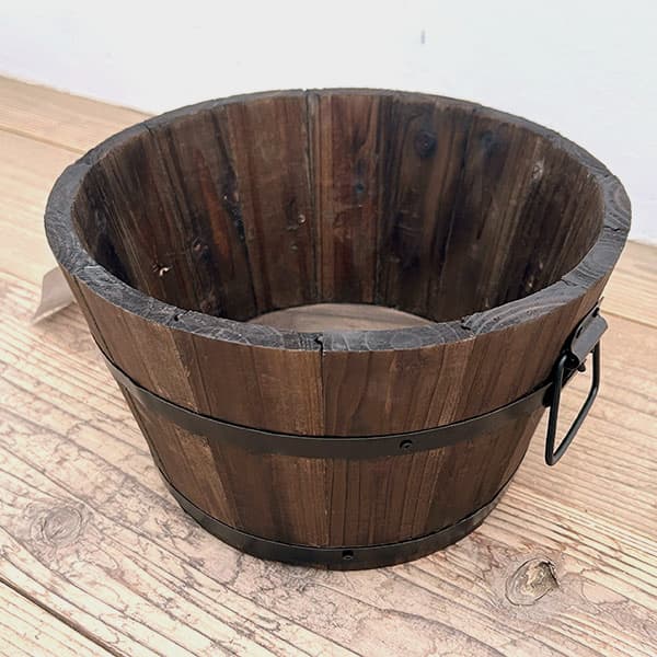 焼杉プランター:浅丸(小)