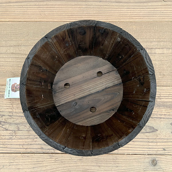 焼杉プランター:浅丸(小)