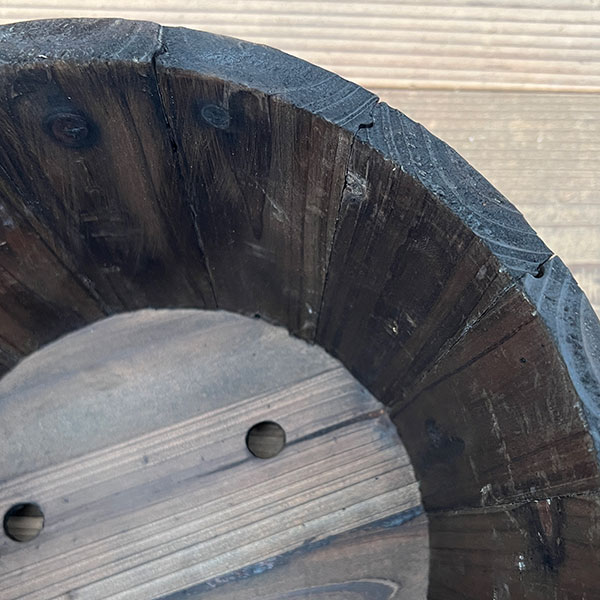 焼杉プランター:浅丸(小)